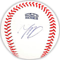 Mookie Betts Autographed Official 2018 World Series Logo MLB Baseball Boston Red Sox Beckett BAS QR Stock #218701