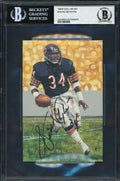 Walter Payton Autographed 1993 Goal Line Art Card #140 Chicago Bears Beckett BAS #15884906