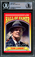 Tom Landry Autographed 1989 Score Card #597 Dallas Cowboys Beckett BAS #15866717