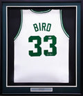 Boston Celtics Larry Bird Autographed Framed White Jersey Beckett BAS