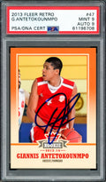Giannis Antetokounmpo Autographed 2013 Fleer Retro Rookie Card #47 Milwaukee Bucks PSA 9 Auto Grade Mint 9 PSA/DNA #61196708