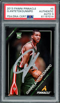 Giannis Antetokounmpo Autographed 2013 Panini Pinnacle Rookie Card #5 Milwaukee Bucks Auto Grade Mint 9 PSA/DNA #61197014