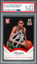 Giannis Antetokounmpo Autographed 2013 Panini Prestige Rookie Card #175 Milwaukee Bucks PSA 8 Auto Grade Gem Mint 10 PSA/DNA #61196906