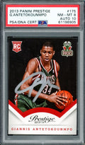 Giannis Antetokounmpo Autographed 2013 Panini Prestige Rookie Card #175 Milwaukee Bucks PSA 8 Auto Grade Gem Mint 10 PSA/DNA #61196905