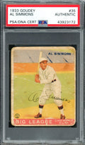 Al Simmons Autographed 1933 Goudey Rookie Card #35 Philadelphia A's PSA/DNA #43923172