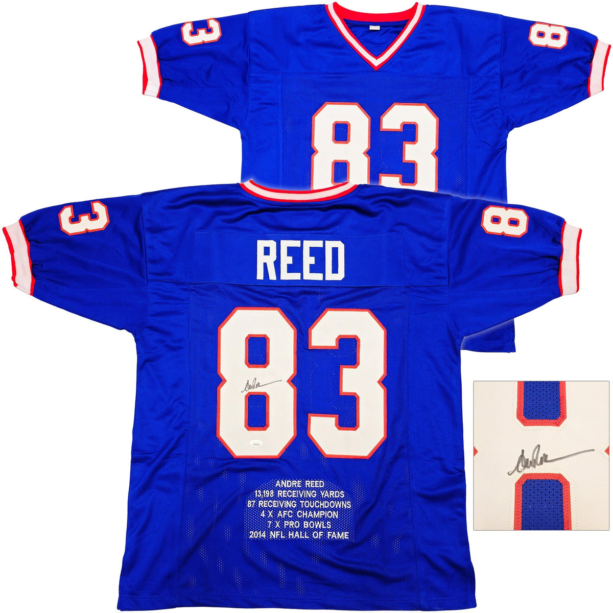 Buffalo Bills Andre Reed Autographed Blue Jersey JSA