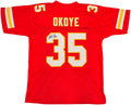 Kansas City Chiefs Christian Okoye Autographed Red Jersey JSA