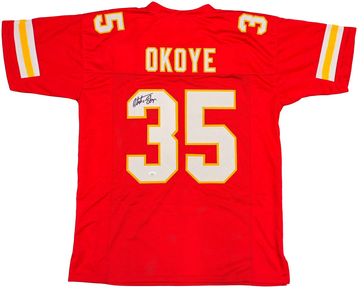 Kansas City Chiefs Christian Okoye Autographed Red Jersey JSA