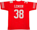 San Francisco 49ers Deommodore Lenoir Autographed Red Jersey Beckett BAS QR