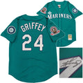 Seattle Mariners Ken Griffey Jr. Autographed Teal Authentic Mitchell & Ness 1995 Cooperstown Collection 75th Negro League Commemorative Year Jersey Size 44 Beckett BAS Witness