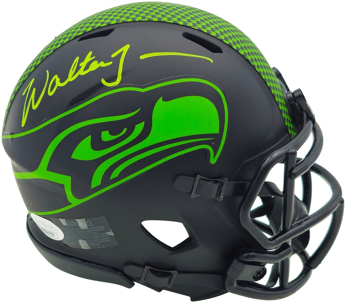 Walter Jones Autographed Seattle Seahawks Eclipse Black Speed Mini Helmet JSA