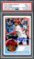 Juan Soto Autographed 2018 Topps Update 1983 Rookie Card #83-12 Washington Nationals PSA 9 PSA/DNA #61265759
