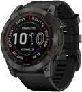 Garmin fenix 7X Sapphire Solar Smartwatch (fēnix GPS - 51mm Carbon Gray DLC Titanium Case Black Band)