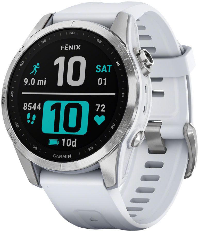 Garmin fenix 7S Smartwatch (fēnix GPS - 42mm Silver Case Whitestone Band)