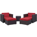 Modway Convene Outdoor Sectional Set - 5-Piece Patio Furniture for Ultimate Comfort (Brown)