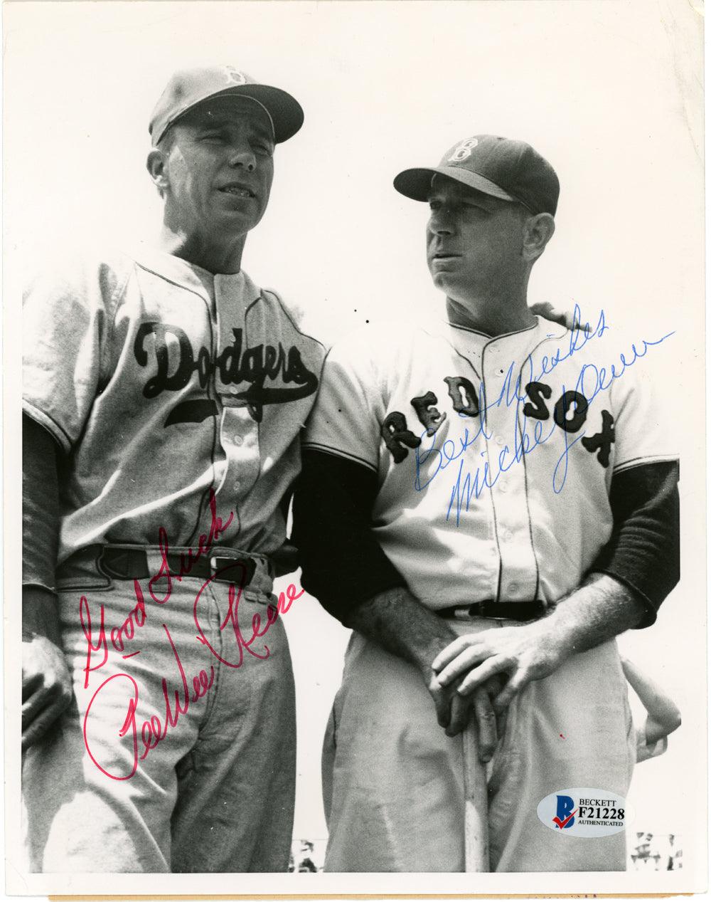 Pee Wee Reese & Mickey Owen Autographed 7x9 Photo Beckett BAS #F21228