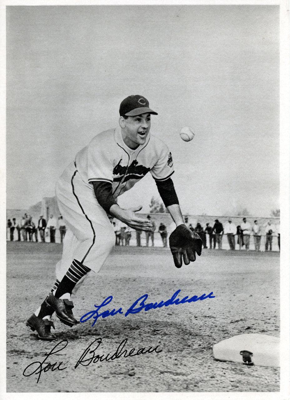 Lou Boudreau Autographed 6.5x9 Photo Picture Pack 1948 Cleveland Indians Beckett BAS #F98274