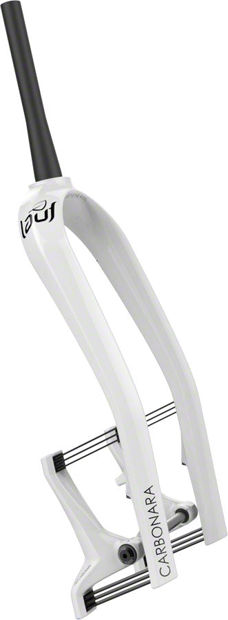 Lauf Carbonara Fat Bike Suspension Fork (Fork 60mm Travel Light Spring 26" or 29+ 15x150mm Thru Axle Carbon/Full Gloss White)