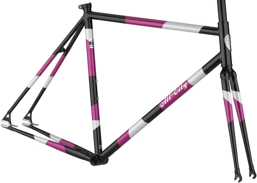 All-City Big Block Frame - Midnight/Frost/Violet (Frameset 700c Steel Midnight/Frost/Violet 49cm)
