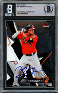Manny Machado Autographed 2018 Topps Finest Card #98 Baltimore Orioles Beckett BAS #16545604