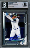 Julio Rodriguez Autographed 2021 Bowman Chrome Card #BCP86 Seattle Mariners Beckett BAS #16545725