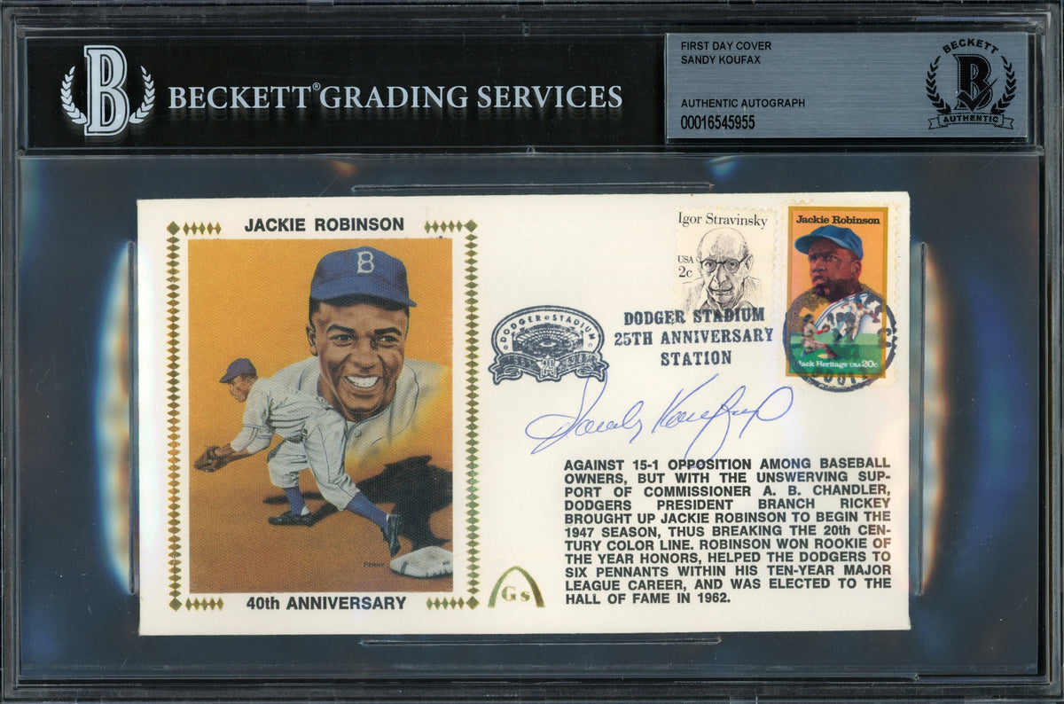 Sandy Koufax Autographed 1982 First Day Cover Brooklyn Dodgers Beckett BAS #16545955