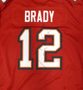Tampa Bay Buccaneers Tom Brady Autographed Red Nike SB Patch Jersey Beckett BAS QR #AC41040