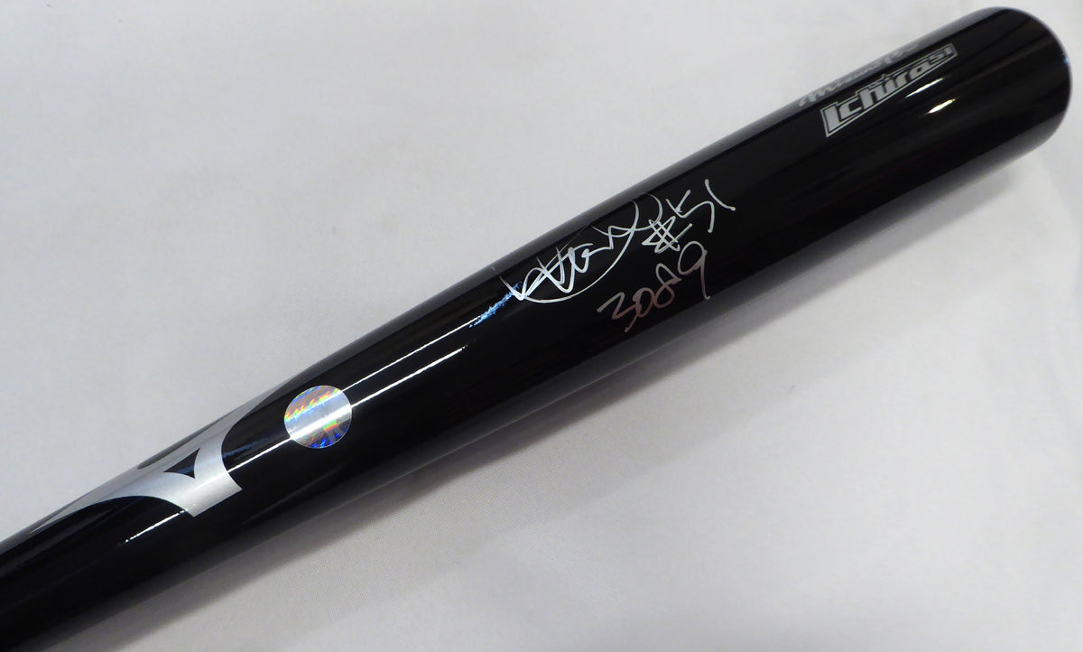 Ichiro Suzuki Autographed Black Mizuno Player Model Bat Seattle Mariners "#51 & 3089"