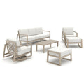 Hamarto 6 Pieces Aluminum Patio Swivel Chair Set With Ottoman