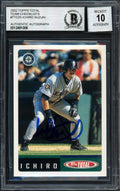 Ichiro Suzuki Autographed 2002 Topps Total Card #25 Seattle Mariners Auto Grade 10 Beckett BAS #12491006