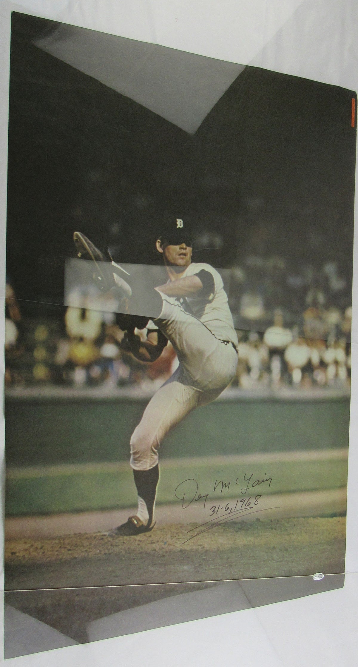 Denny McLain Auto Sports Illustrated 24x36 Baseball Poster JSA CM07490