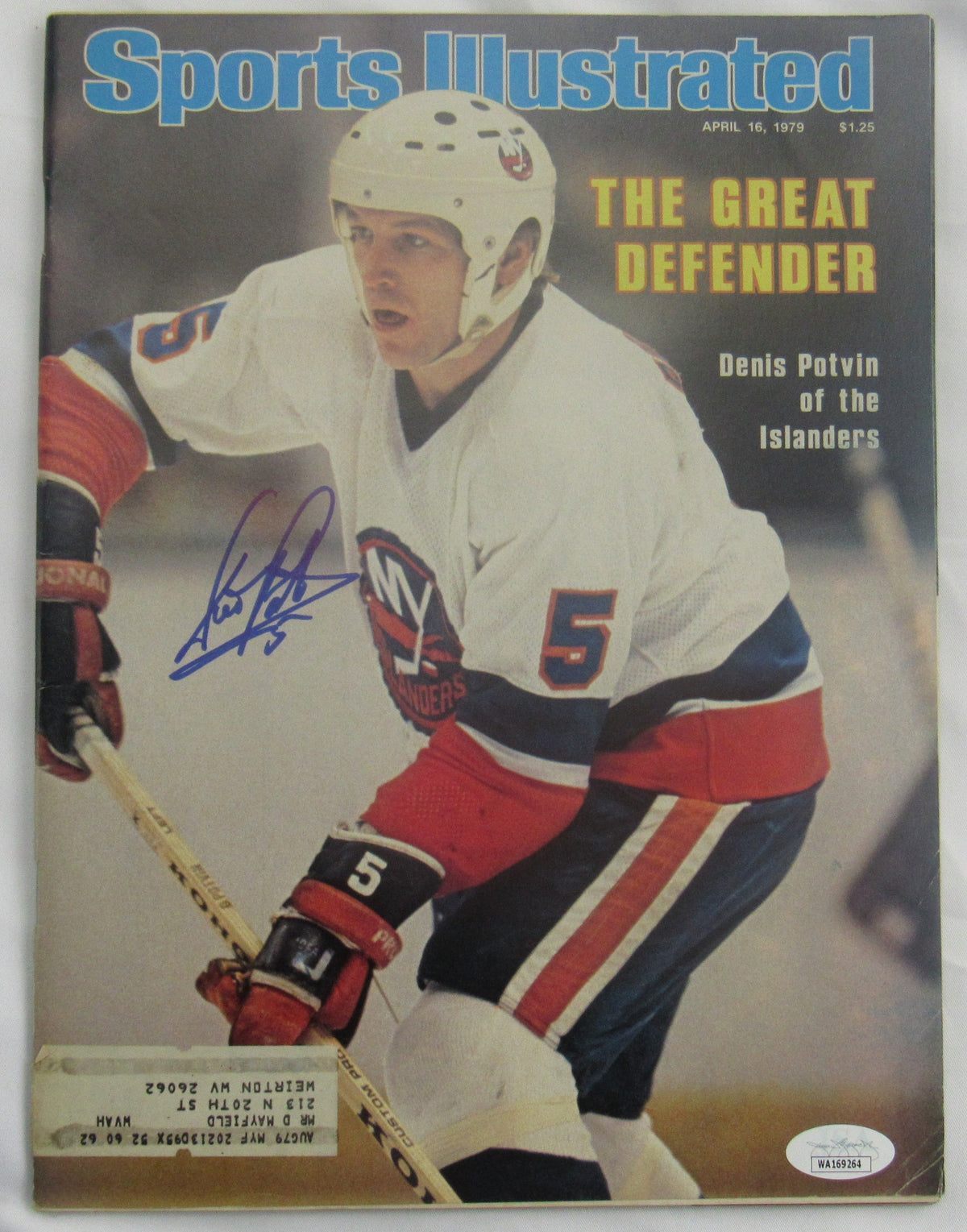 Denis Potvin Signed Sports Illustrated Magazine JSA WA169264