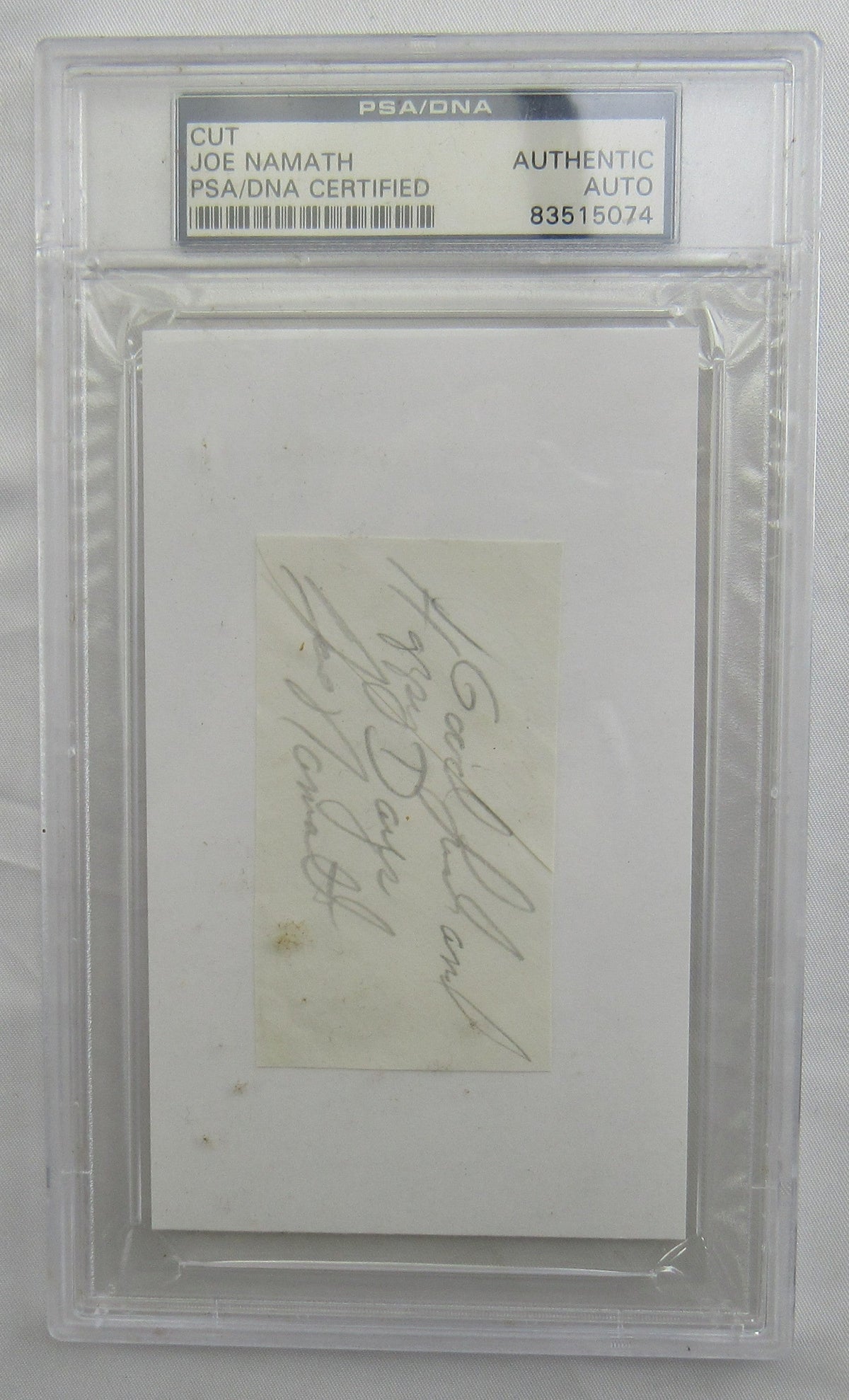 Joe Namath Cut Signed Auto PSA/DNA Encapsulated IV