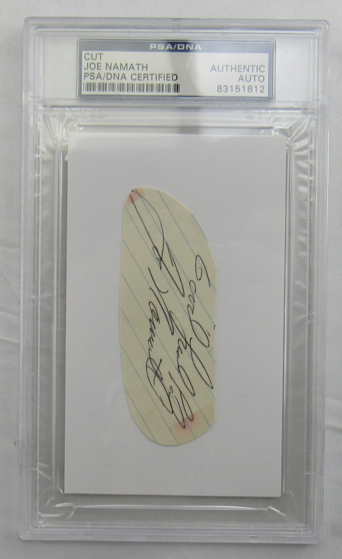 Joe Namath Cut Signed Auto PSA/DNA Encapsulated XVI