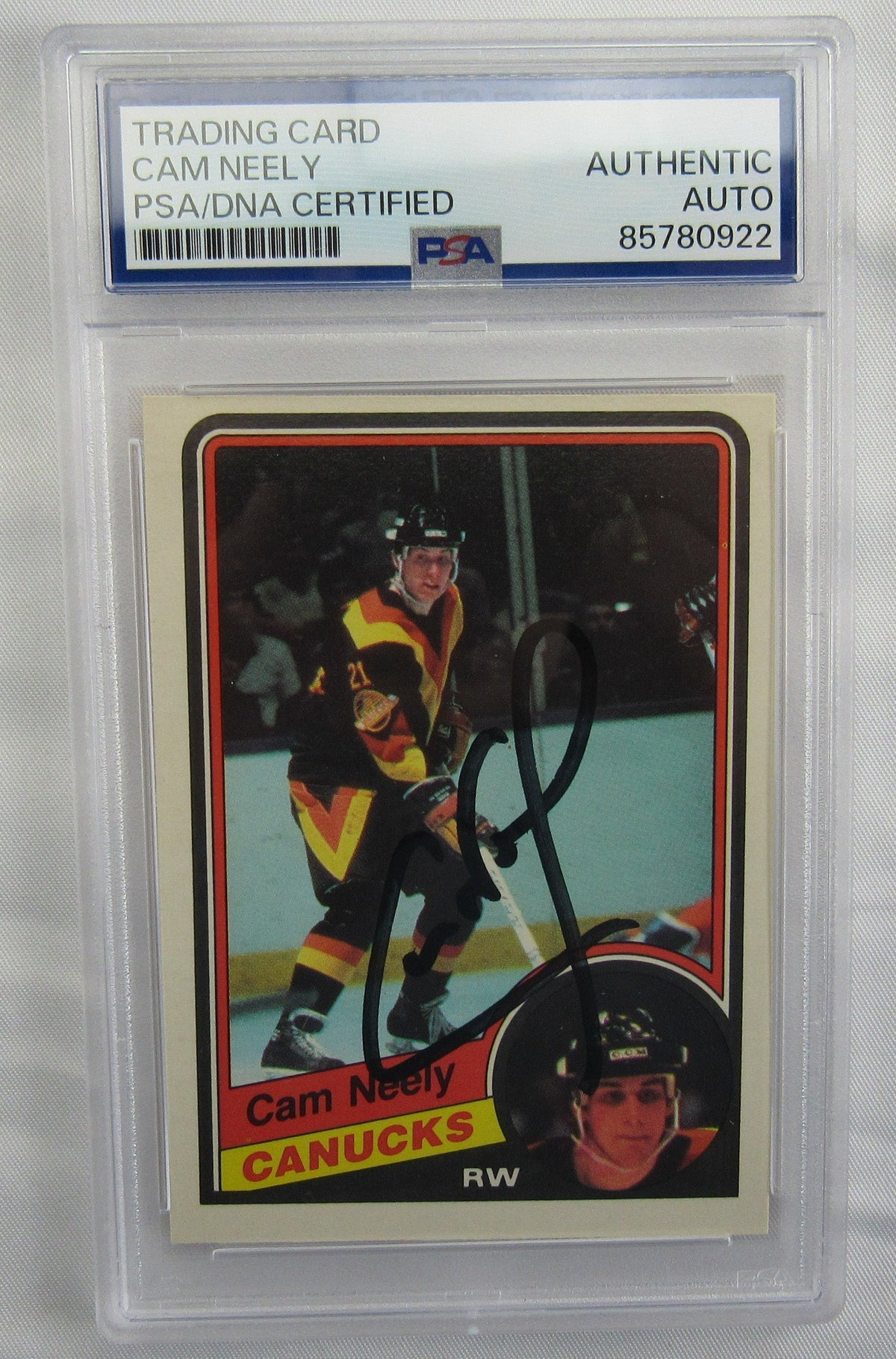 1984 O-Pee-Chee Cam Neely Signed Auto PSA/DNA Encapsulated Hockey Card
