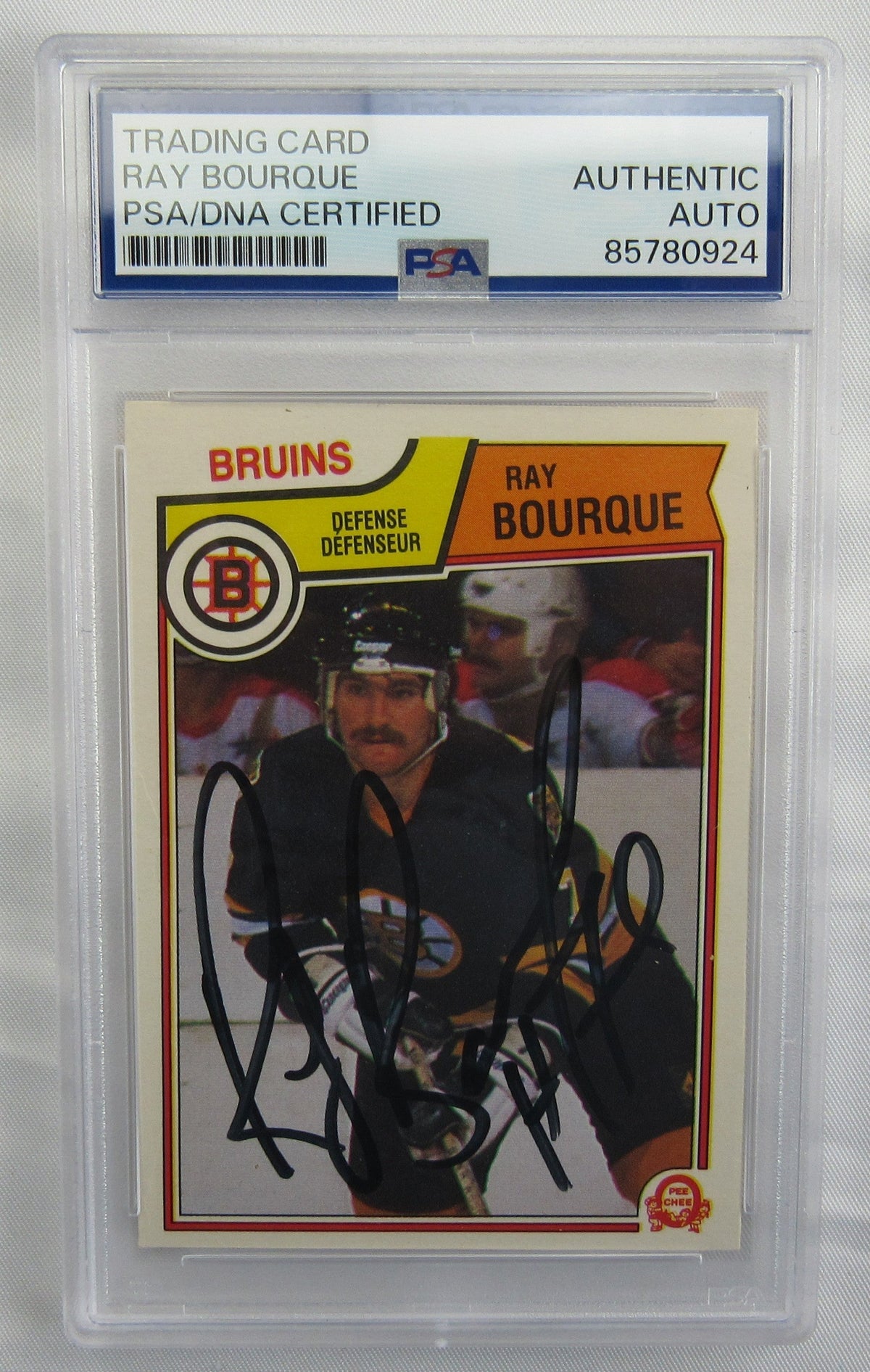 1983 O-Pee-Chee Ray Bourque Signed Auto PSA/DNA Encapsulated Hockey Card