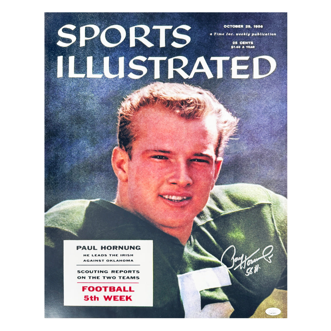 Paul Hornung Signed 56 Heisman Inscription Sports Illustrated Pose 1 Football 16x20 Photo (JSA)