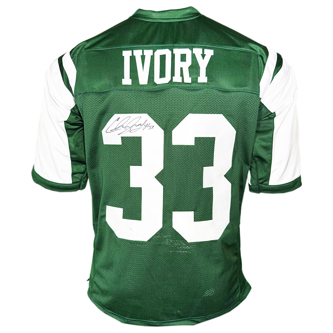 Chris Ivory Signed New York Green Football Jersey (JSA)