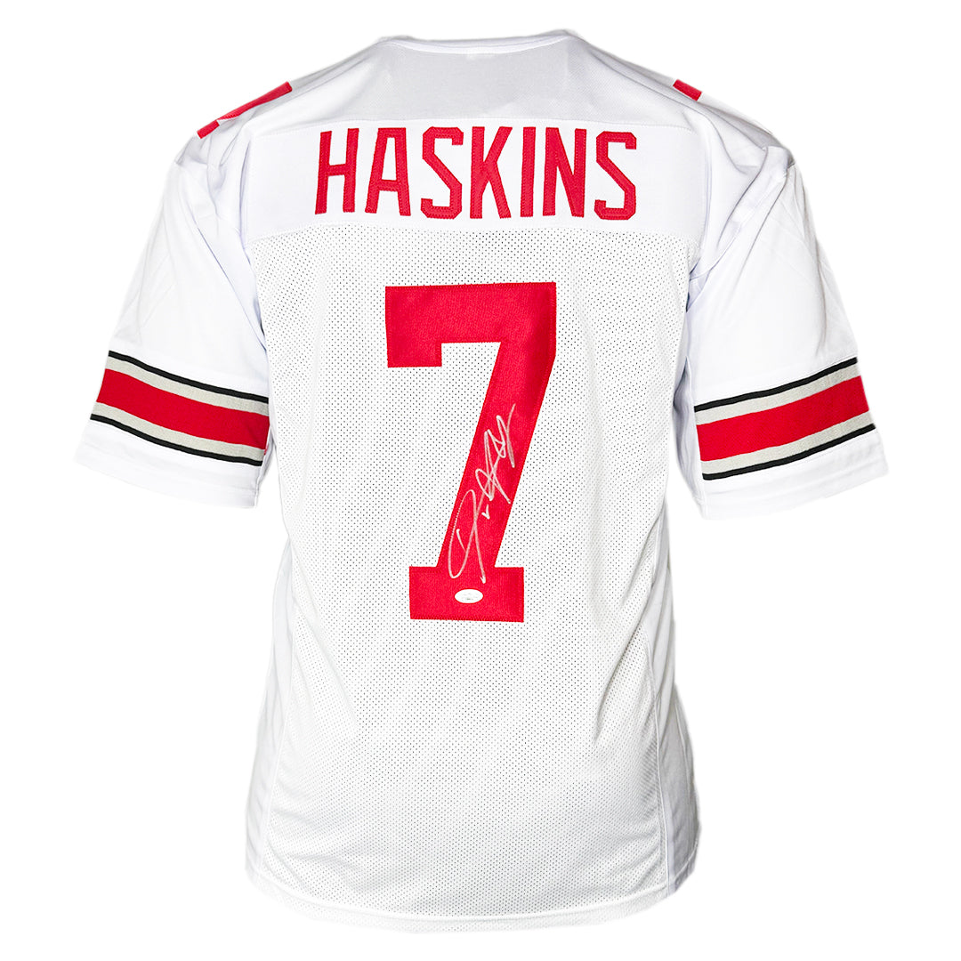 Dwayne Haskins Signed Ohio State College White Football Jersey (JSA)