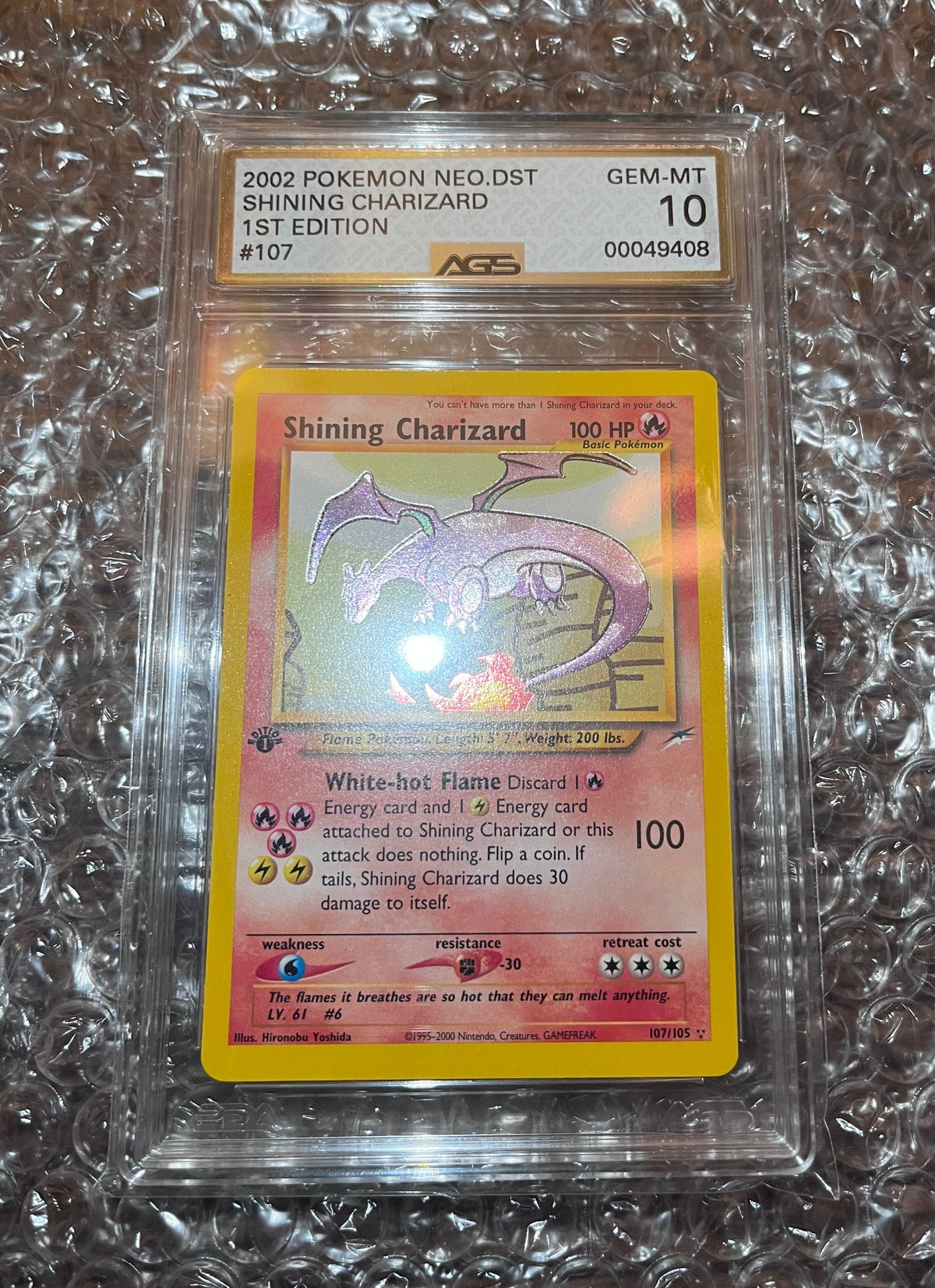 AGS (GEM-MT 10) Shining Charizard #107 - Neo Destiny (1st Edition) (#00049408)
