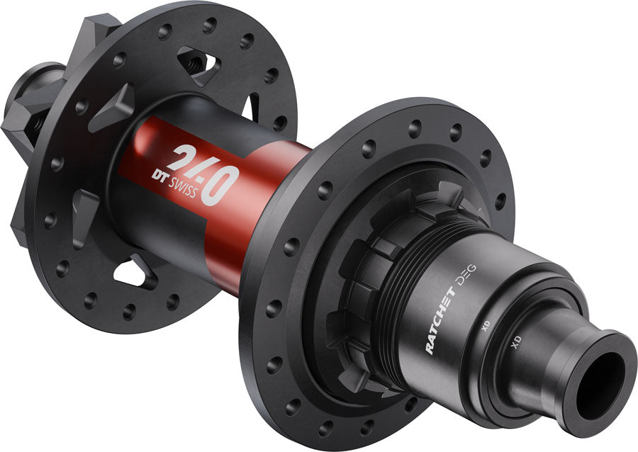 DT Swiss 240 DEG Rear Hub - 12 x 157mm, 6-Bolt, XD, Black/Red, 32H, DEG 90 DF
