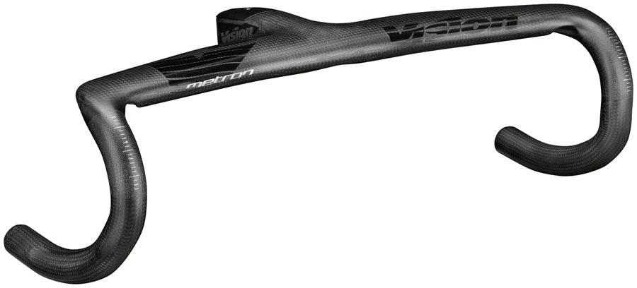 Vision Metron 5D ACR EVO Drop Handlebar, 40cm Width, 90mm Stem Length, -6° Angle, Integrated Carbon Design – Black