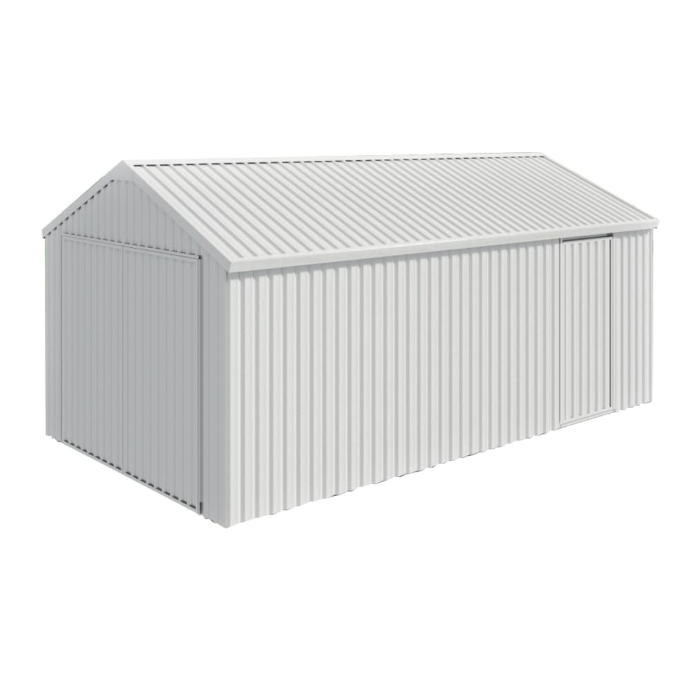12ft x 20ft Single Garage Metal Shed – Double Door Heavy Duty Outdoor Storage Garage (12X20 FT)