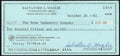 Sal Maglie Autographed 3x6 Check Brooklyn Dodgers, New York Yankees SKU #147877