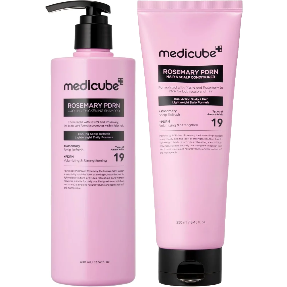 Medicube Rosemary PDRN Cooling Thickening Shampoo 400ml & Hair & Scalp Conditioner 250ml Twin