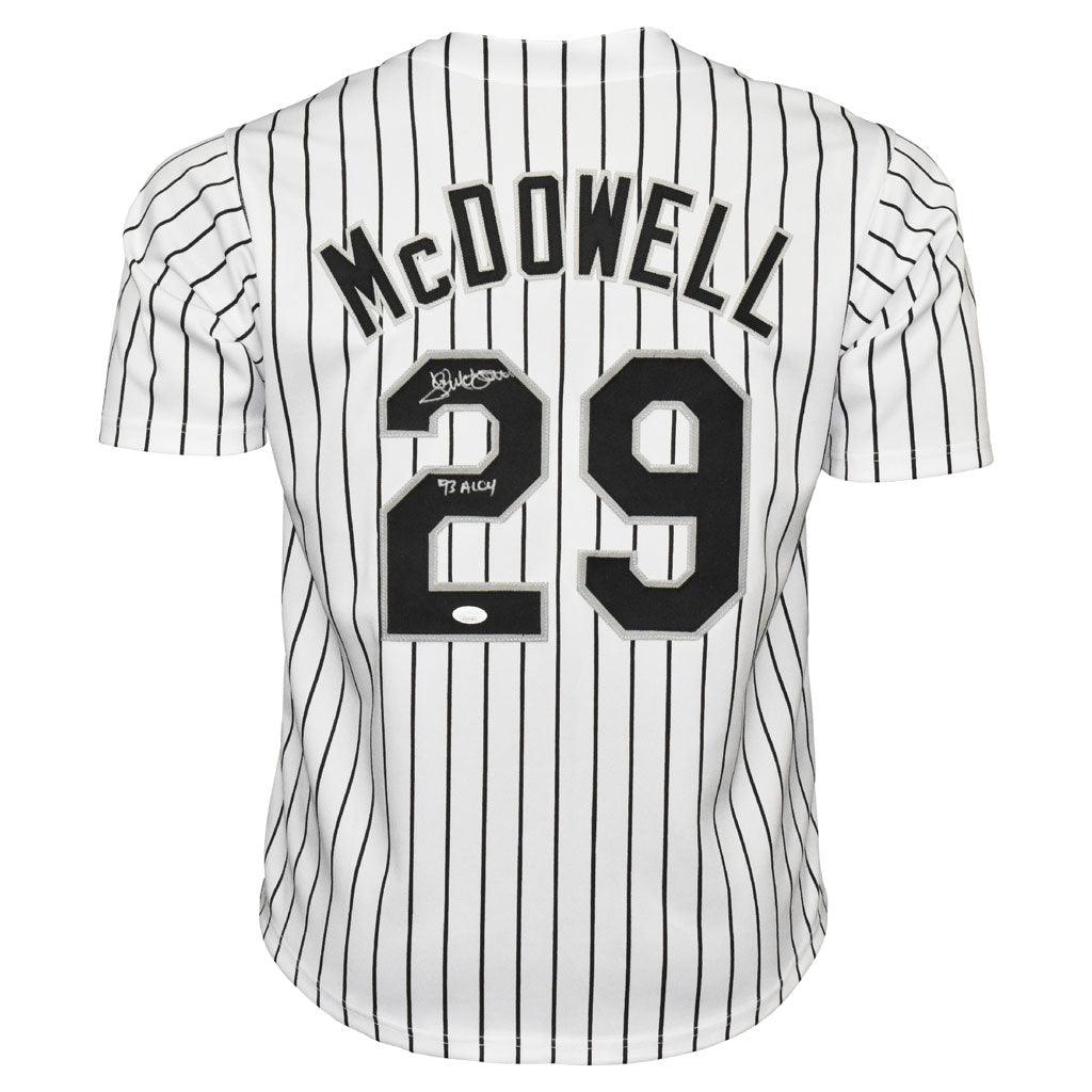 Jack McDowell Signed 93 AL CY Inscription Chicago Pinstripe Baseball Jersey (JSA)