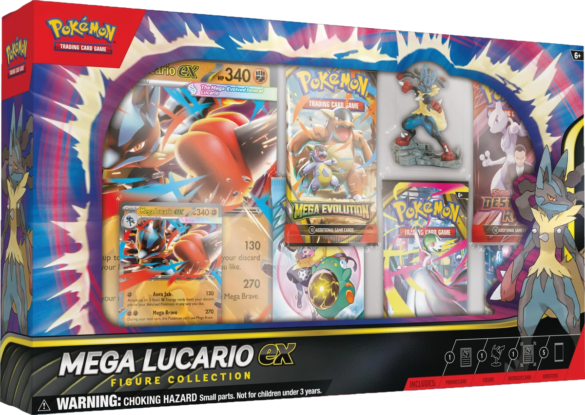 Mega Lucario ex Premium Figure Collection (Factory Sealed Case of 6 Boxes)
