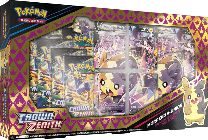 Sword & Shield: Crown Zenith - Premium Treasures Collection (Marnie & Morpeko V-Union) (7 Packs) (1 Premium Treasures Collection - Morpeko V-Union (7 Packs))