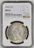 1923-S Peace Dollar MS64 NGC