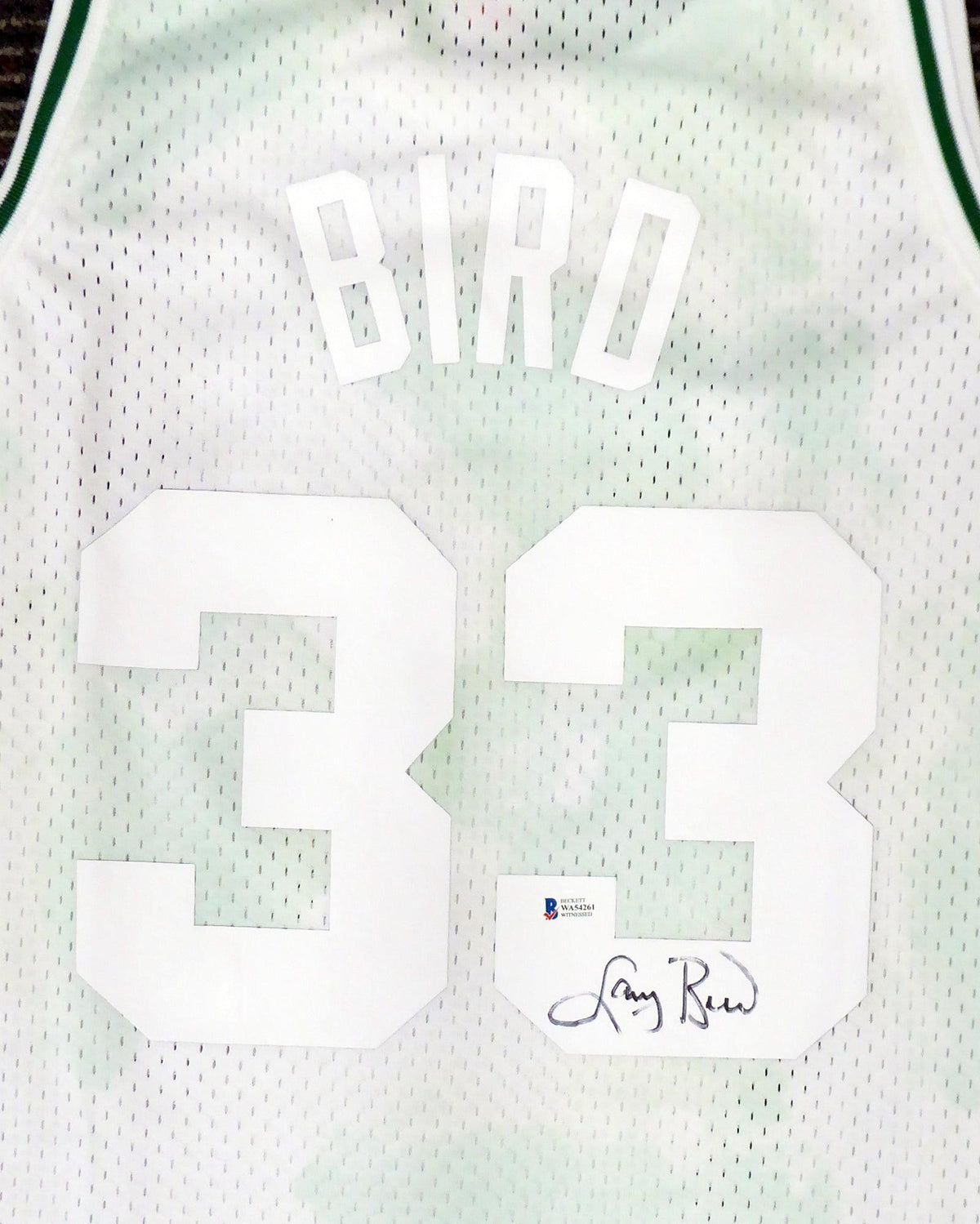 Boston Celtics Larry Bird Autographed Authentic Cloudy Skies Mitchell & Ness Jersey Beckett BAS #WA54261